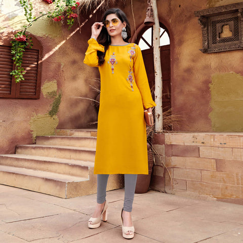 Haldi Kurti - Buy Yellow Kurti For Haldi Function For Women Online – House  of Chikankari